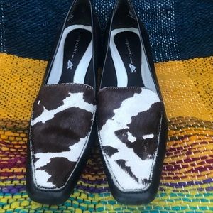 Easy Spirit Black leather Animal Print heels 8 1/2